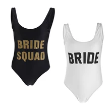 Набор из 2 шт. летние каникулы отряд "невеста" Для женщин для девушек, Цельный купальник высокого класса Свадебная вечеринка