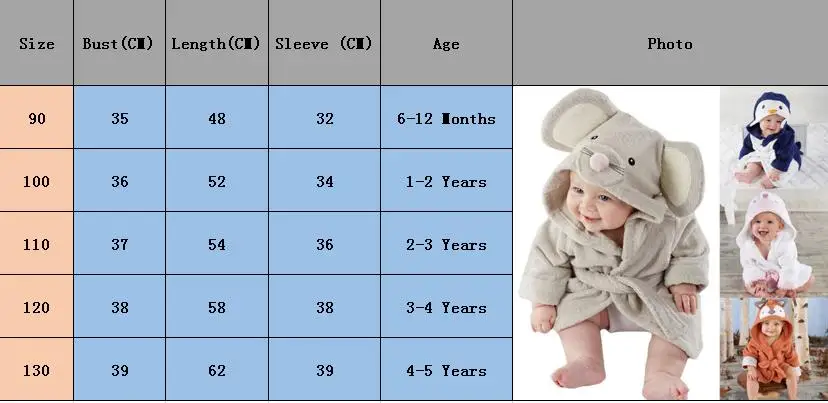 Lovely Baby Girls Cartoon Hooded Bathrobe Child Toddler Bathing Towel Robe Cute Winter Baby Clothing Sleepwear