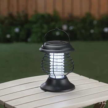 

Solar LED Rechargeable Mosquito Killer Lamp Electronic Fly Bug Zapper Insect Pest Reject UV Trap Light Outdoor Garden Lawn Lamp