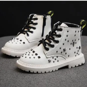 

Fashion PU Leather Boot new autumn winter children casual shoes princess girls anti slip foot warmer Boys Snow Martin boots