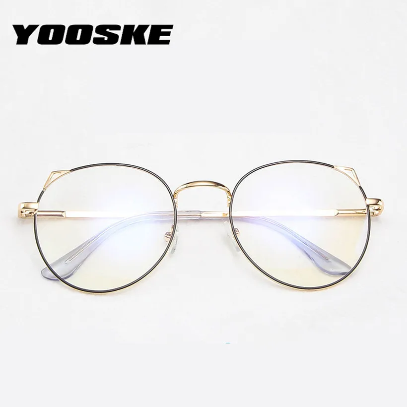 YOOSKE кошачий глаз очки женские анти синий светильник оправы для очков женские игровые компьютерные очки металлические очки