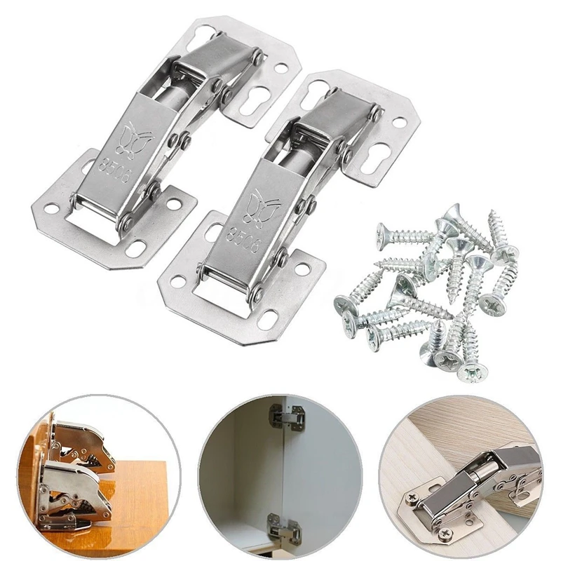Горячая XD-2Pcs мягкий закрытый кухонный шкаф 90 градусов дверные петли и винты