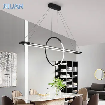 

Nordic Minimalist Kitchen Hanging Light Fixtures Round Circle Sconces LED Ceiling Pendant Lamp with Remote Control Dimmable