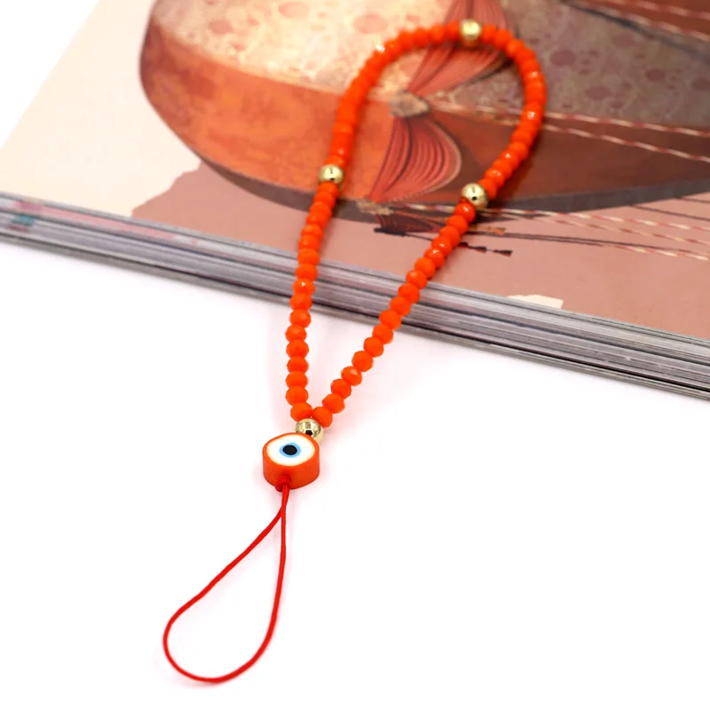 Modeschmuck Großhandel Handykette Mehrfarbiger Kristall Böser Blick Handyanhänger Lanyard für Handydekoration Zubehör – Detail 8