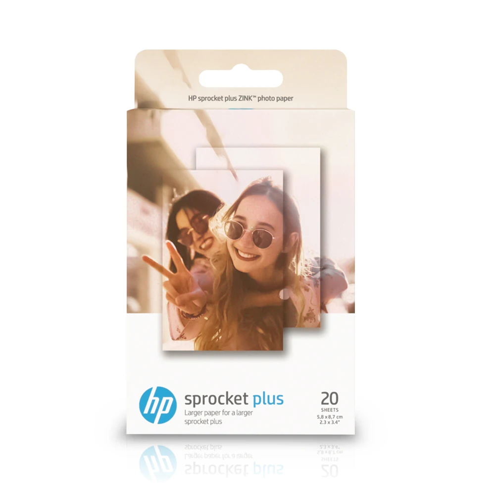 Absonic, 100 hojas/5 cajas para HP Sprocket Plus, papel fotográfico 2,3x3,4  \