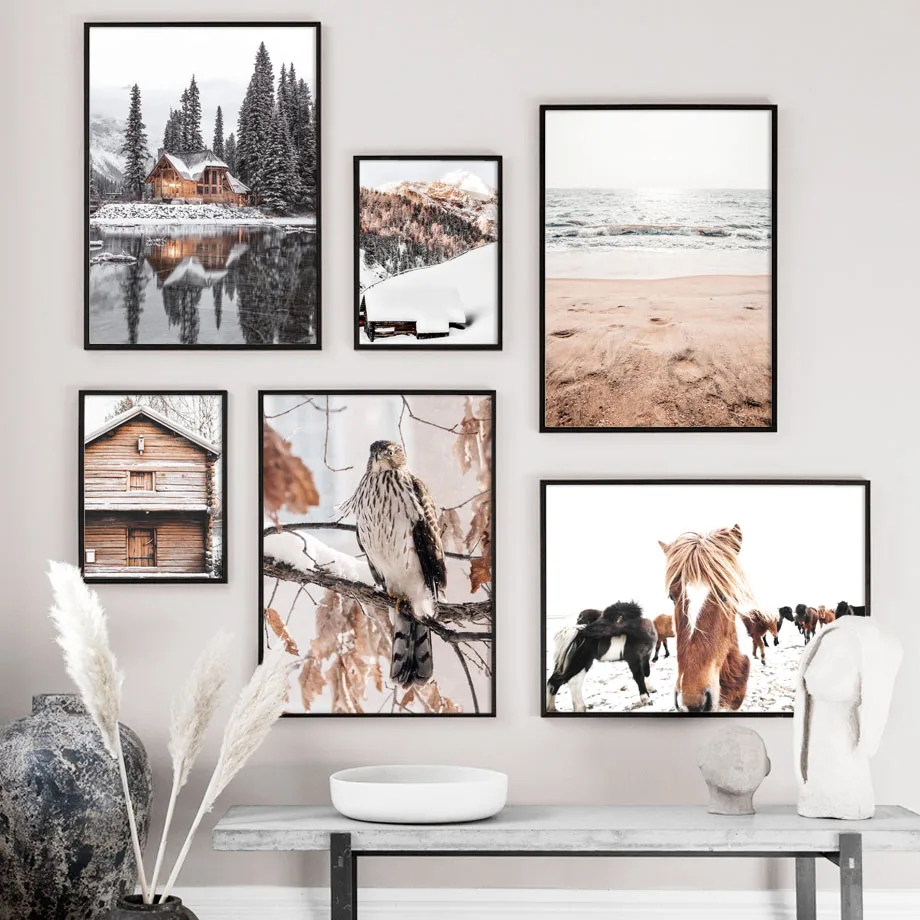 Snow-Lake-House-Pine-eagle-Horse-Wall-Art-Canvas-Painting-Winter-Nordic-Posters-And-Prints-Wall (1)