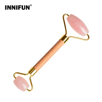 

Natural Jade Roller Beauty Face Roller Face Lift Massage Skin Firming Soothing Facial Massager Wooden Handle Stone Skin Care