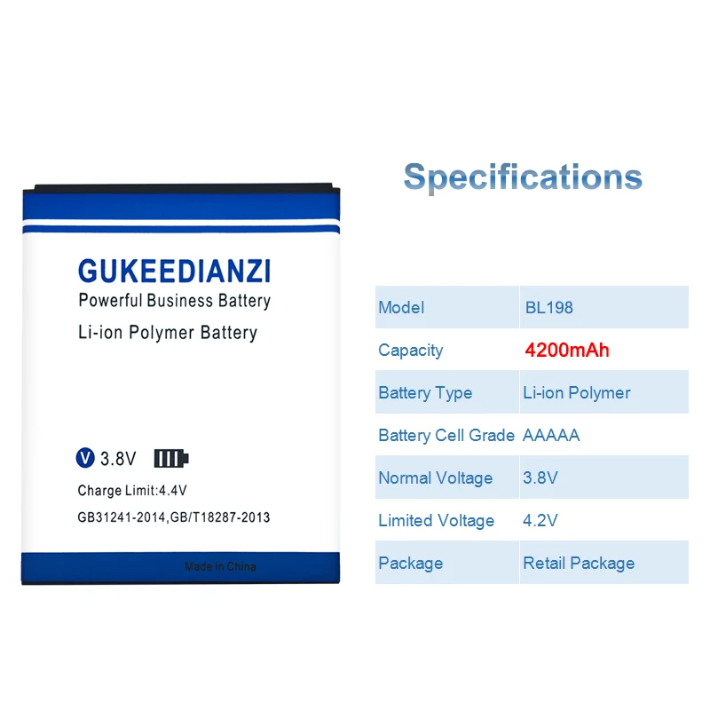 BL198 100% Новый 4200mAh литий ионный аккумулятор для Lenovo S890 A850 A830 A860E K860 K860i A678T S880 S880i
