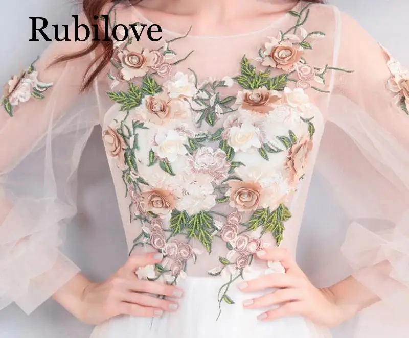 Rubilove светильник Шампанское цветок невесты тост одежда ужин вечерние платья с длинными рукавами