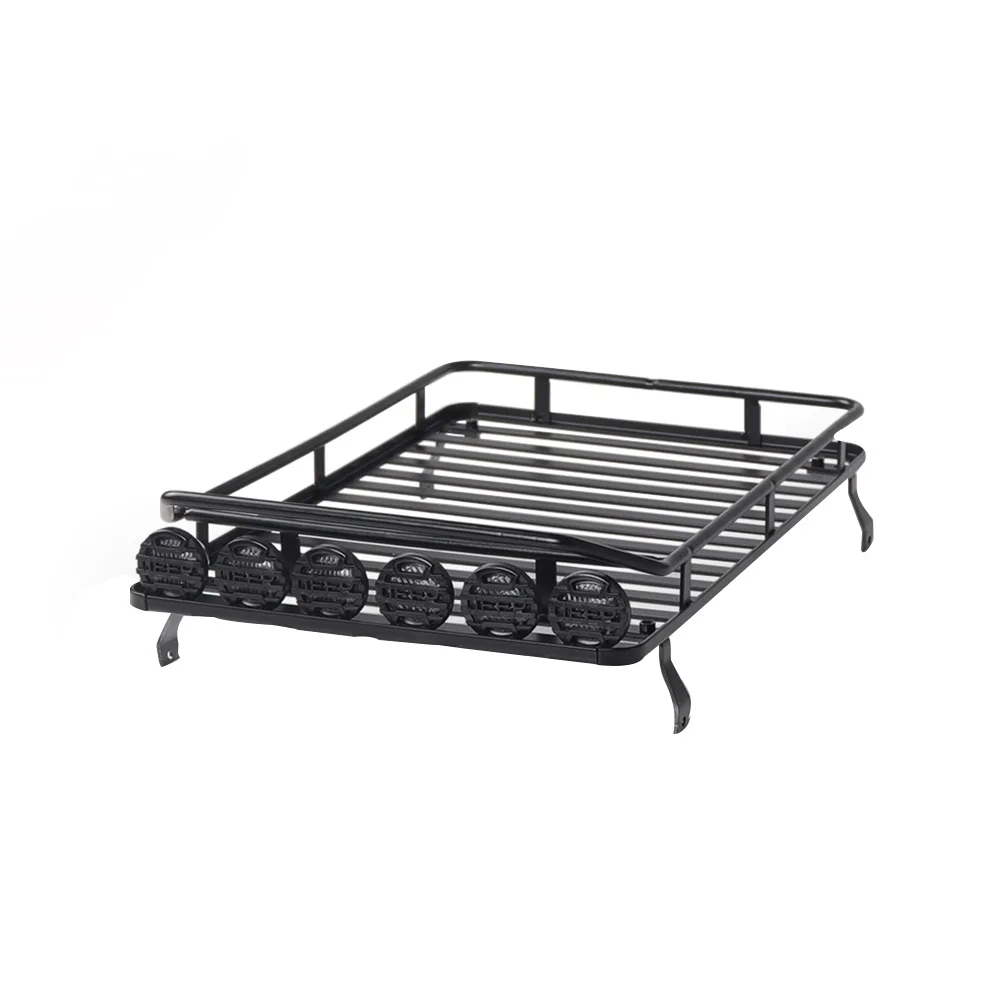 

Cars Accessories Easy Install Parts Metal 1:10 Professional With LED Light Portable Roof Rack Luggage Carrier For SCX10 For D90