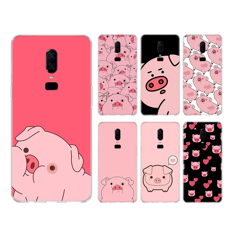 Pig Animal Soft Rubber Comic Phone case Silicon Case For OnePlus 7 Pro 6T 6 5T 5 Cover |