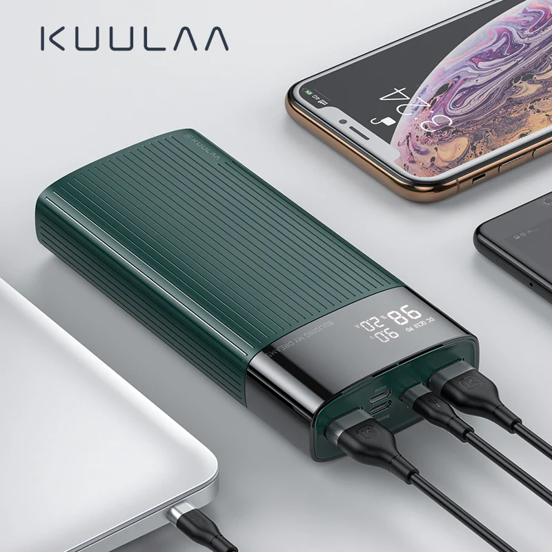 KUULAA PowerBank 20000mAh QC PD 3.0 PoverBank Fast Charging Power Bank 20000 mAh USB External Battery Charger For Xiaomi Mi 10 9 afbeelding