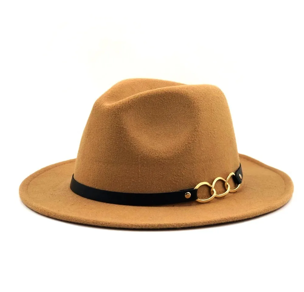 Модная шерстяная Женская Шляпа Fedora для зимы и осени, элегантный гибкий колпак для джазования с полями, размер 56-58 см