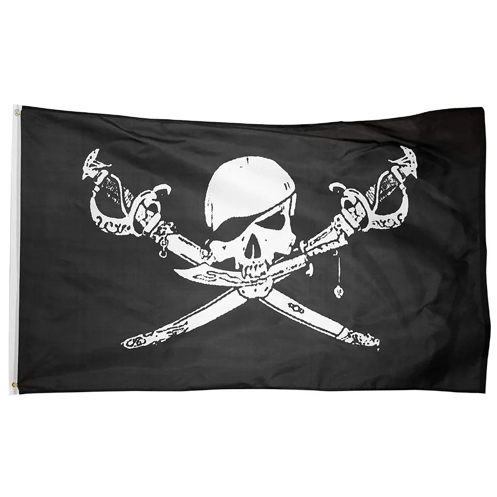 Флагхаб 60x90 90x150 см Jolly Roger череп крест кости пиратские бритья фотосессия для