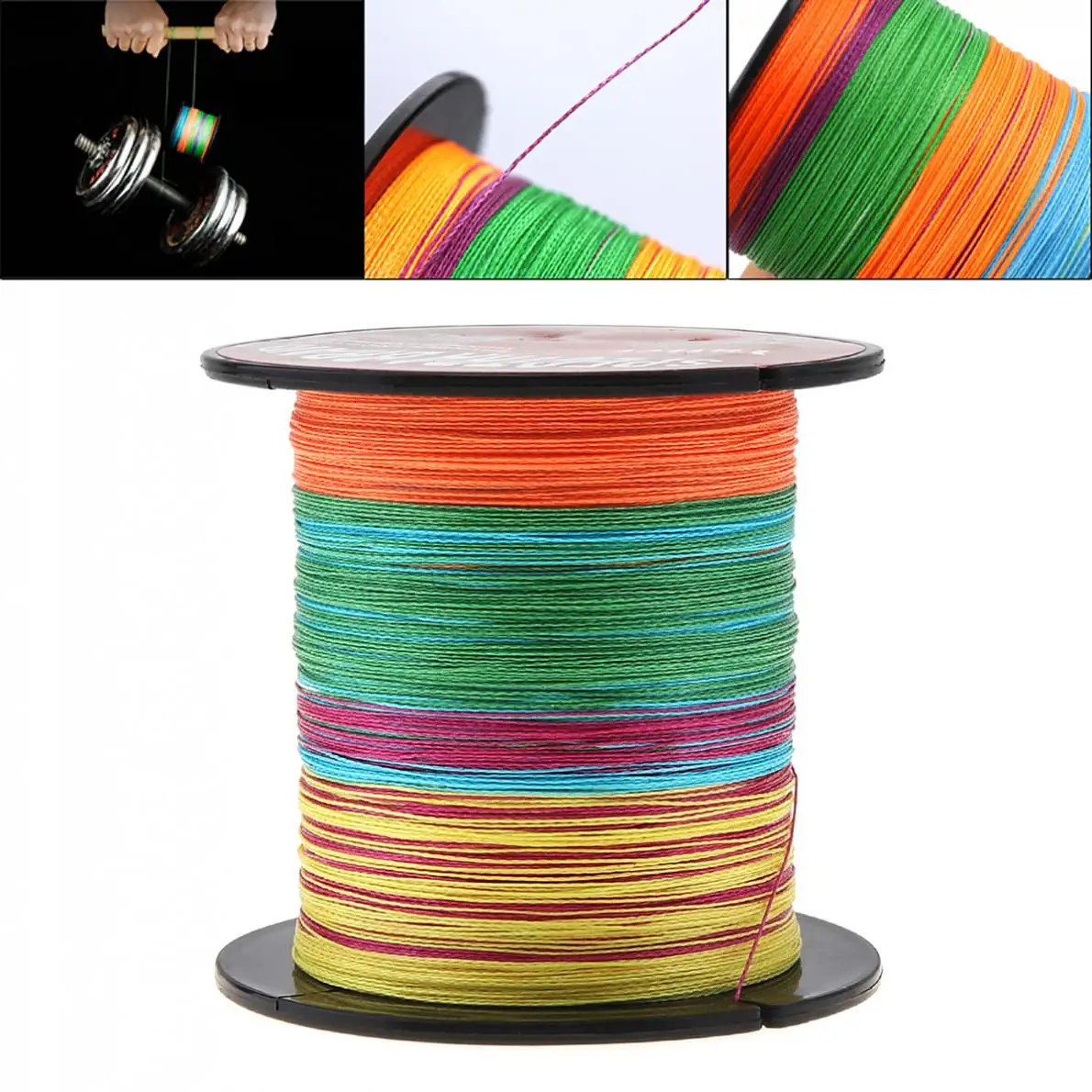 Fishing Line 100M Multicolor 22-82LB 4 Strands Weaves PE Braided Multifilament Rope | Спорт и развлечения