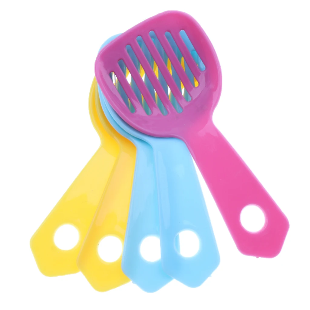 Small Animal Toilet Cleaning Scoop - Small Pet Hamster Poop Scooper - 5 Pieces 3 Colors