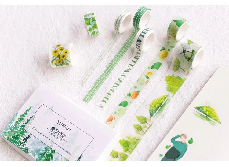 20pcs/set Decorative Lovely Tape Set Sea and Forest Series Paper Stickers School Stationery Scrapbooking Supply Student Gift