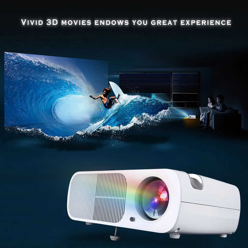 Full HD проектор 2600 люмен 800x480 точек/дюйм HDMI светодиодный проектор для 1080P видео проектор домашний медиаплеер офисный проектор белый