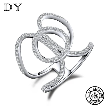 

DY 925 Sterling Silver Ring Micro Pave Cubic Zirconia Cross Circle Stylish Finger Ring For Women Fashion Accessories Jewelry