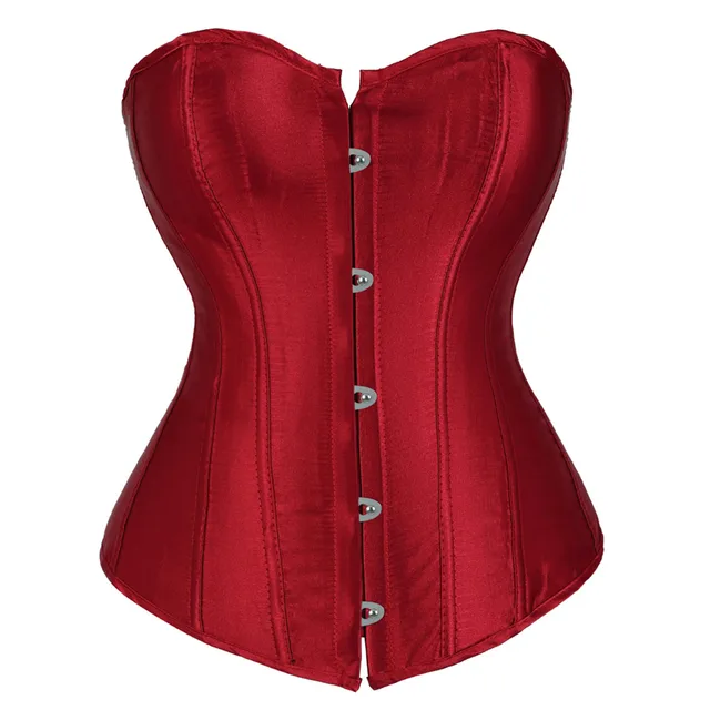 Women's Corset Sexy Bustier Corset Top Corset for Slimming Plus Size Vintage Lace Up Lingerie 808-Wine Red