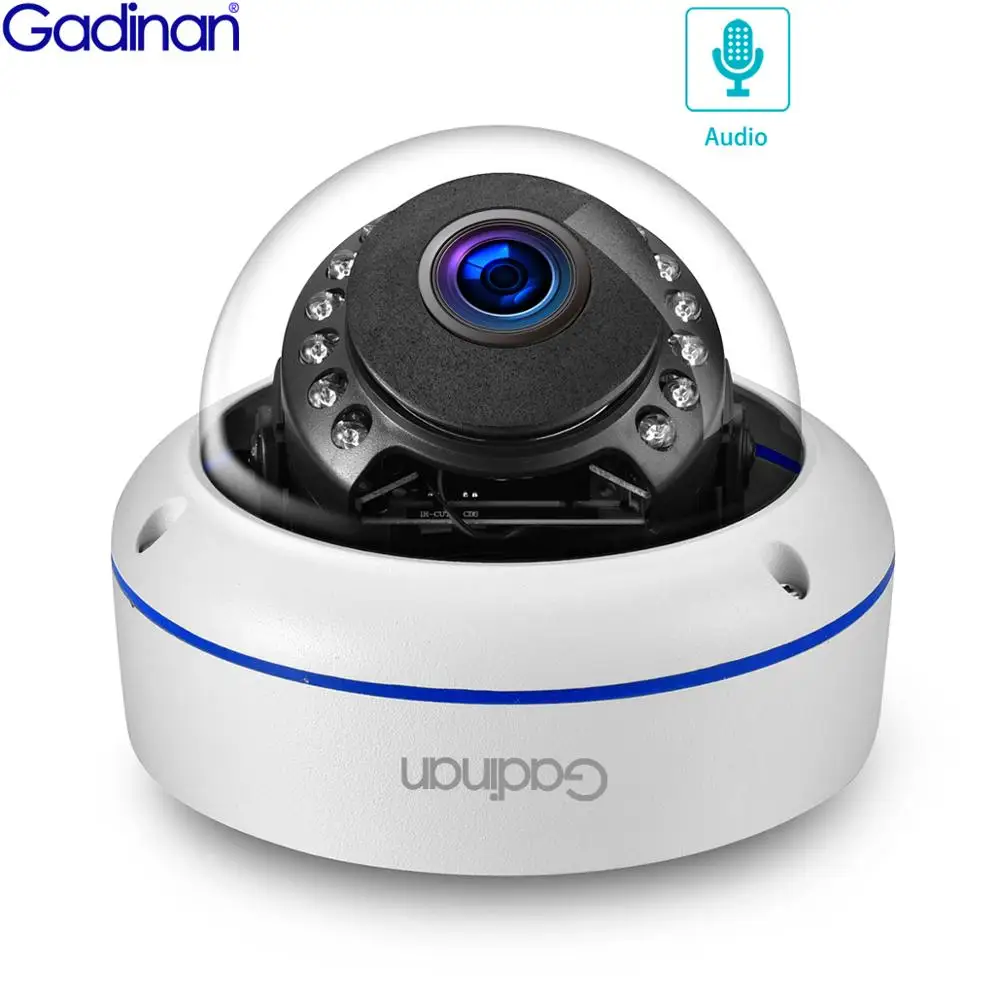 Comprar Gadinan H.265 SONY IMX335 5MP 4MP IP Cámara 48V POE Domo Audio registro al aire libre a prueba de vandalismo CCTV seguridad Video vigilancia cam