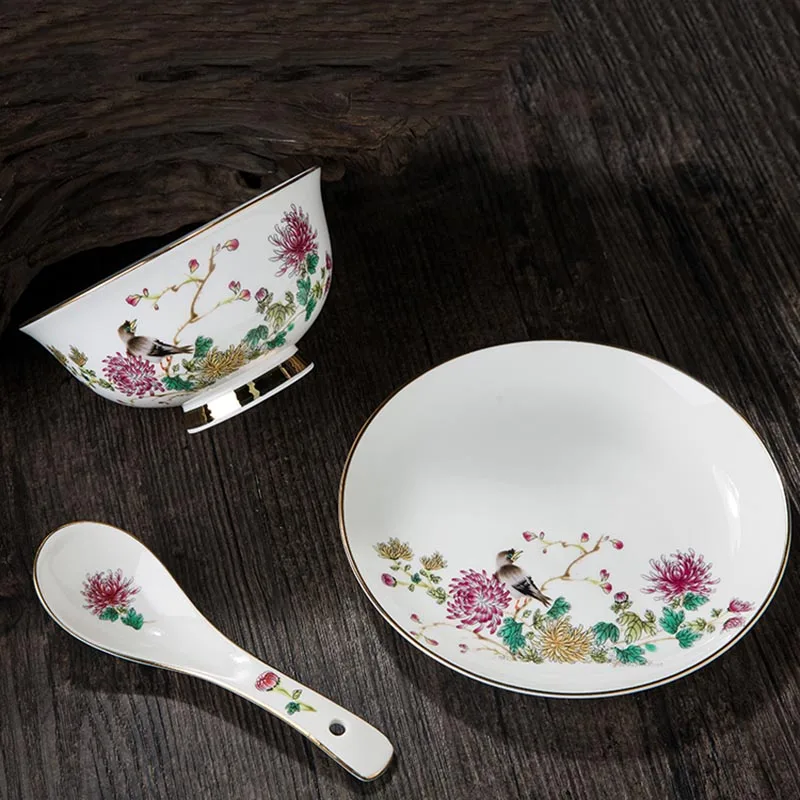 4.5 inch Chinese Bone china Ramen Bowl Jingdezhen Vintage Ceramic Rice