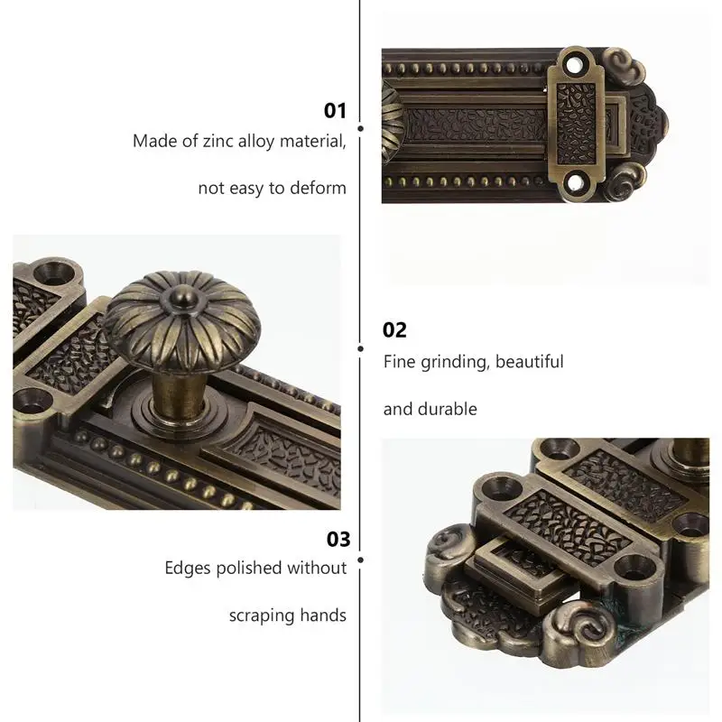 Zinc Alloy Door Window Latch Vintage Security Sliding Bolt Lock 1 Pc For Home door latch