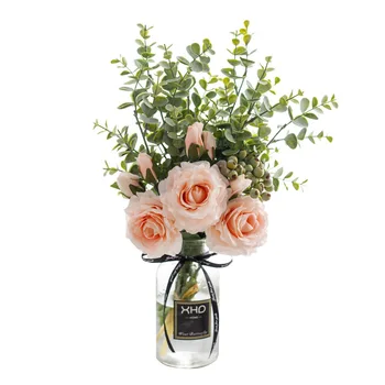 

MIQIAO 1 Bottle Real Touch Silk Peony Flowers Hybrid Bouquet Party Home Decoration Classical Elegance Free Shipping