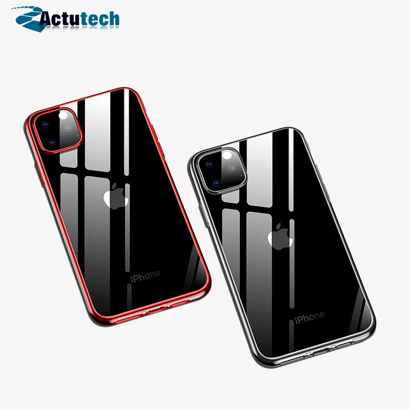 

Actutech Case for iPhone 11 Pro Max Case Luxury Clear Transparent Bumper TPU Silicone Plating Cover 2019 mobile phones