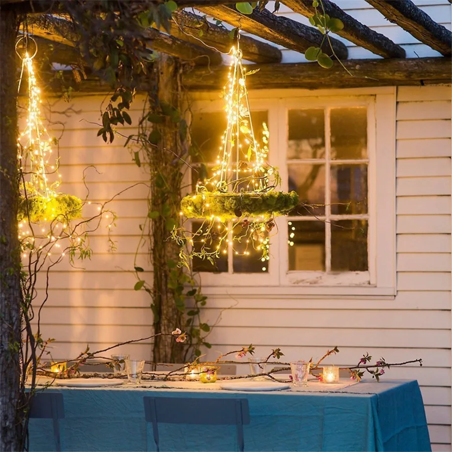 string lights 2Pack Outdoor Solar Fairy String Light 10M 20M 30M 50M Copper Wire Solar Patio Trees Light Christmas Party Solar Garland Light garden string lights