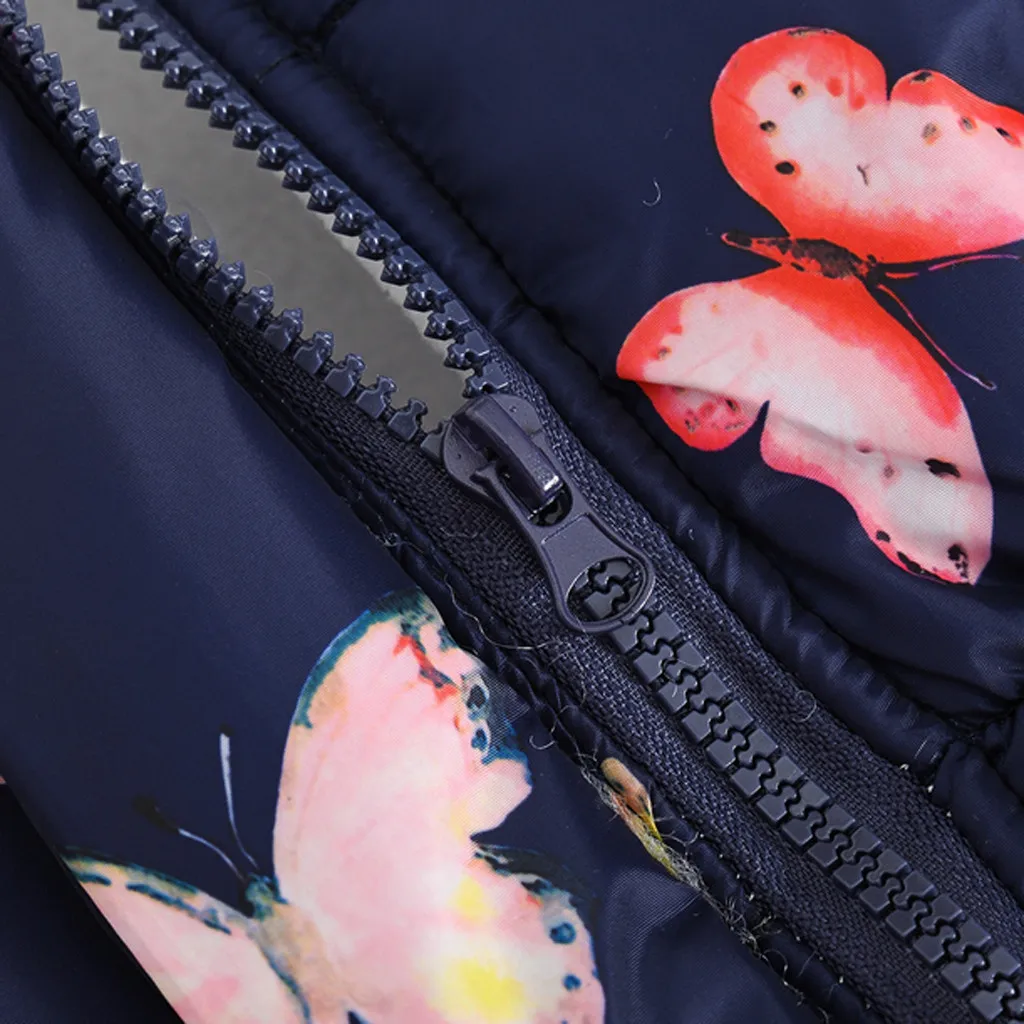Детское зимнее теплое ветрозащитное пальто с капюшоном и бабочкой для маленьких мальчиков и девочек детская зимняя модная одежда для От 3 до 7 лет