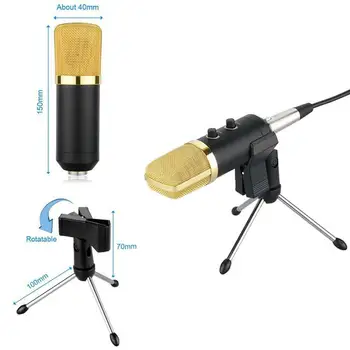 

MK-F100TL Mini Desktop Tripod Stand Audio 3.5mm jack Karaoke Studio USB Mic Microphone Mic Kit