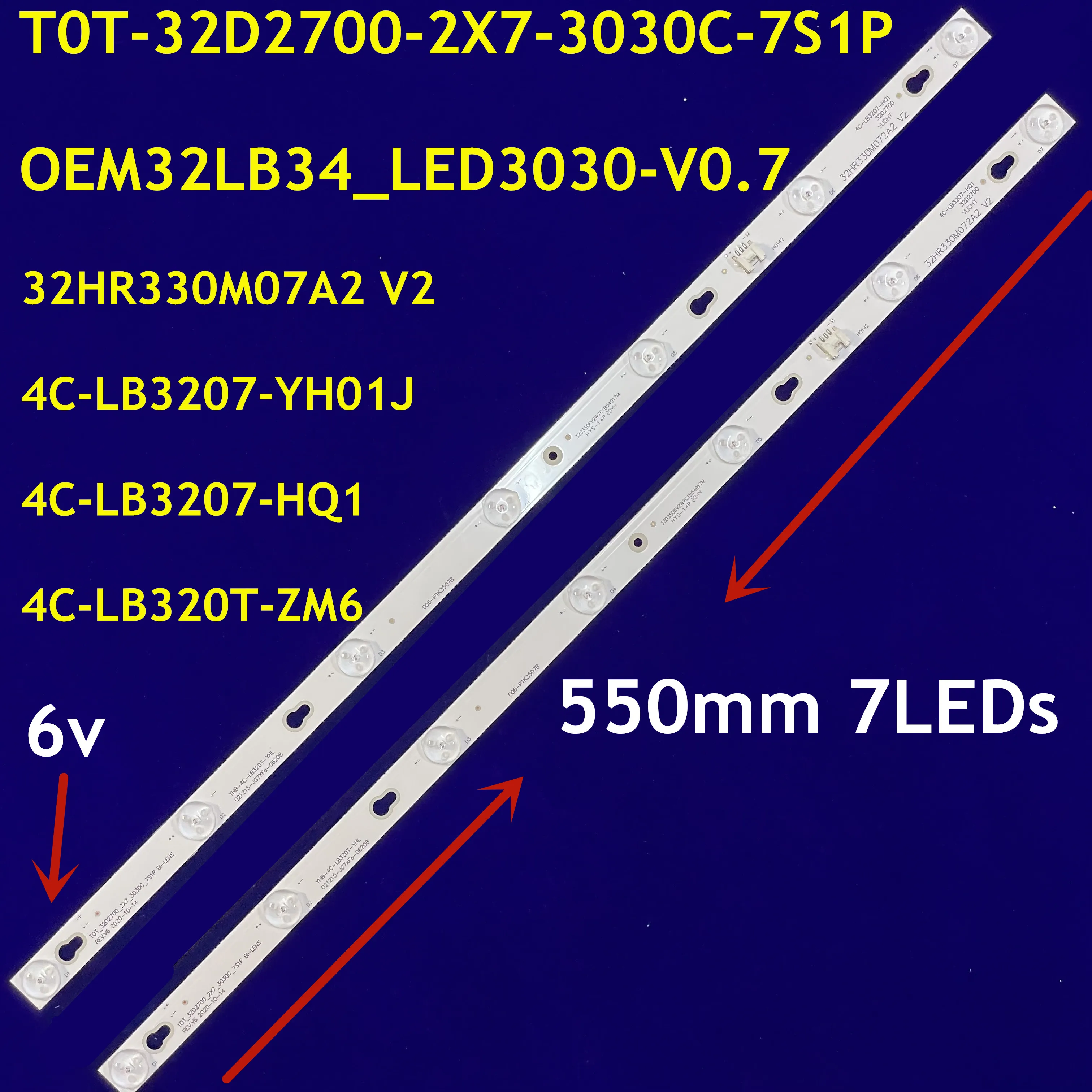 

LED Backlight Strip For 32S3750 32S3800 4C-LB320T-ZM6 32D1620 32M19 32M18 32M80A 32M81A 32L15 32L56 32S10 32S560 LVW320CSOT E227