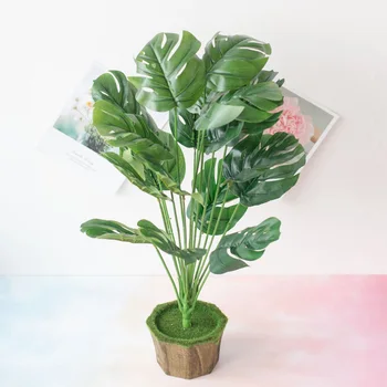 

12 Turtle Leaves Artificial Tropical Leaves Simulation Plants Fake Plants For Garden Living Room Bedroom Landscape Decorations
