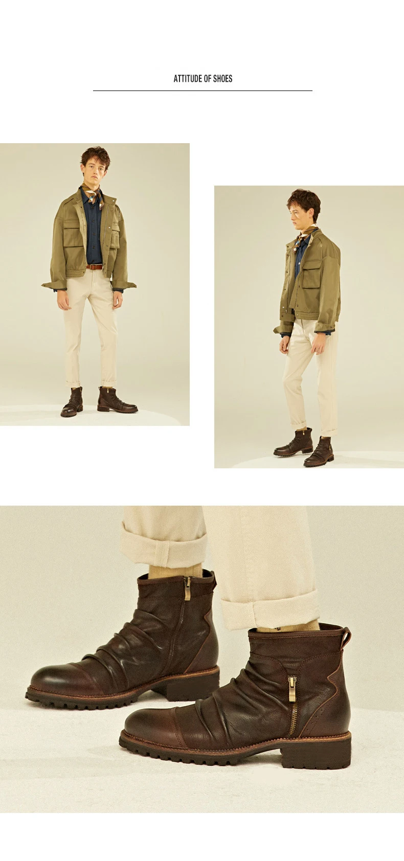 Мужские кожаные ботинки «Челси»; сезон осень-зима; ковбойские ботинки в винтажном стиле; мужские ботильоны с высоким берцем на молнии; botas hombre;