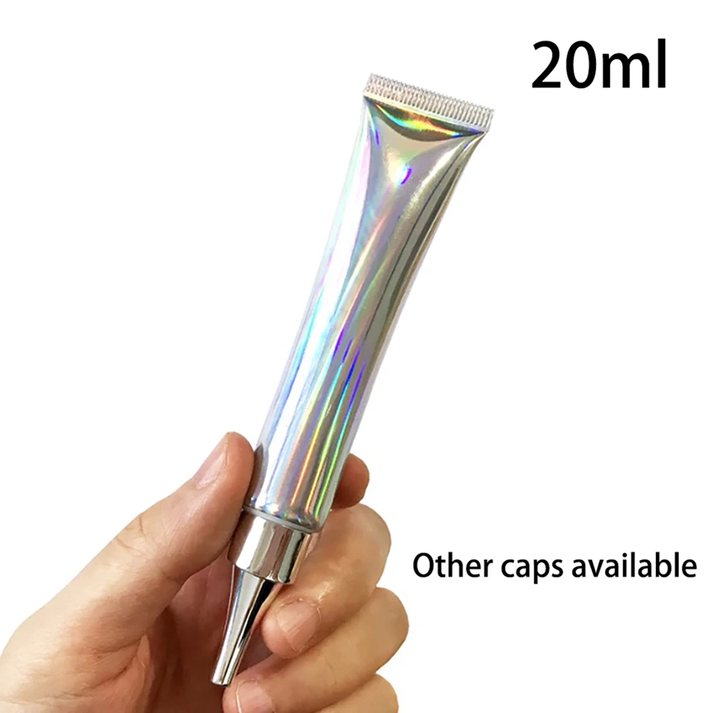 

20ml Silver Plastic Soft Tube Empty 20g Cosmetic Eye Cream Bottle Pretty Lipgloss Packaging Containers Squeeze Free Shipping