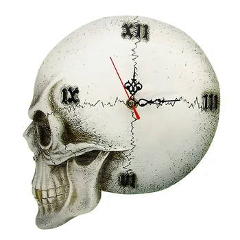 

Gothic Skull Silent Wall Clock Gothic Tempore Mortis Vault Skeleton With Roman Numerals Print Watch Horror Halloween Decor