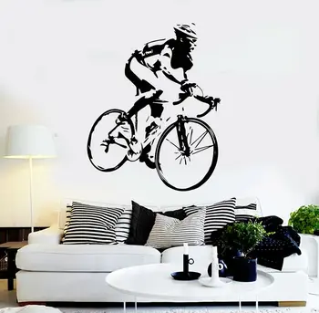 

Removable Vinyl Wall Decal Racing Cyclist Bike Bicycle Stickers home decor