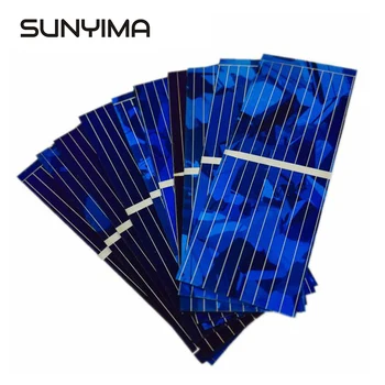 

SUNYIMA 100Pcs 0.5V 320mA Solar Panel 52*19mm Mini Poly Solar Cells Module Power Bank for DIY Solar System Battery Charger
