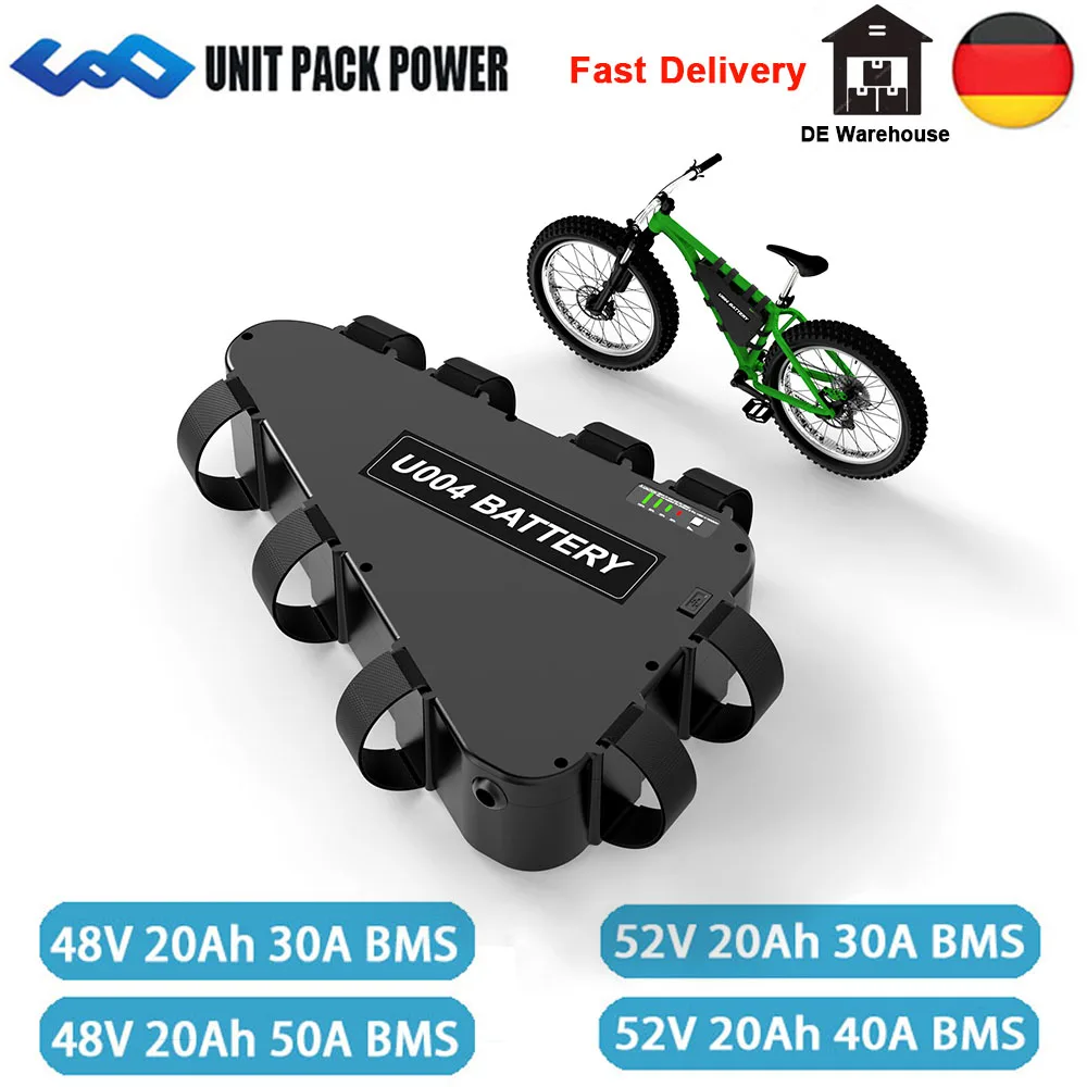 Аккумулятор для электровелосипеда Ebike 48 В 52 в 20 А · ч 36 аккумулятор 18650 треугольный