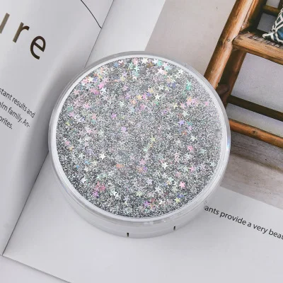 1PC Lens Container Contact Lens Case Flowing Sequin Cute Lens Box Women Girls Portable Box for Lenses - Цвет: gray