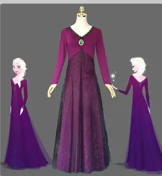 

2019 Movie elsa red Dress custom made Costumes Princess Elsa cosplay costume dress snow queen elsa red dress adult