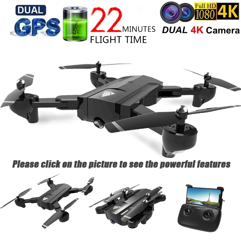 

SG900 GPS Wifi RC Drone with 4K HD Dual Camera Follow Me Quadrocopter FPV Professional Drone Long Battery Life Toy Kids SG900S
