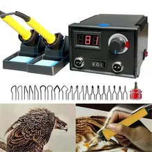 Queimador de madeira temperatura ajustável display digital pirografia caneta dupla queima máquina cabaça artesanato ferramenta kit ferro solda