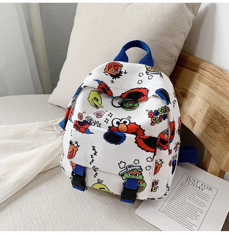 Милый плюшевый рюкзак с изображением уличного Сезам, милое Печенье сумка с монстром, женская детская сумка, подарок для мальчиков и девочек - Цвет: Бежевый