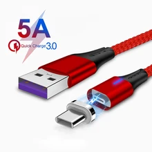 5А Магнитный кабель type C Supercharging для huawei mate 20 P20Pro Micro USB быстрая зарядка шнур USB-C магнит зарядка Кабо для samsung