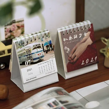 

2021 Mini Year Desktop Calendar Dual Daily Schedule Table Planner Yearly Agenda Organizer Office, 2021.1-2021.12