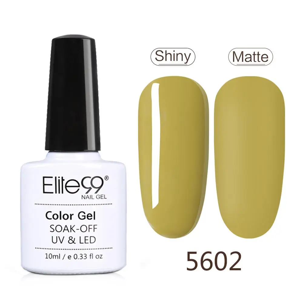 5602 Elite99 Янтарный матовый гель лак для ногтей набор Гибридный все для маникюра 10 мл авокадо цвета УФ Macchiato праймер для ногтей - Цвет: 5602