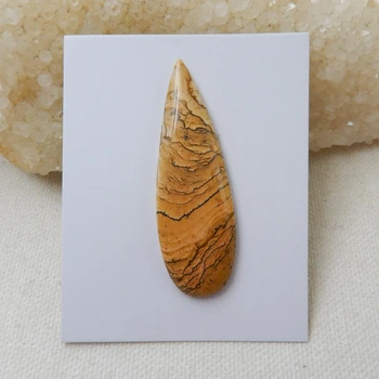 

Wholesale 1Pcs Picture Jasper Teardrop Cabochon 52x27x5mm 7g Fashion Jewelry Cabochon Accessories