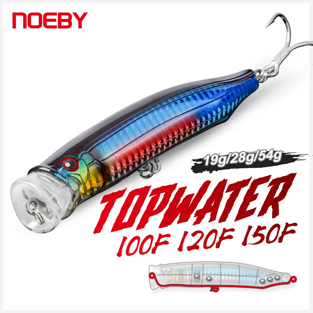 Noeby Feed Popper Spinning Fishing Lure Topwater 100mm20g 120mm29g 150mm55g Artificial Hard Bait for Pike Tuna Fishing Lures 1pc 16 3g 12 6cm popper fishing lures wobbler hard bait topwater pesca fishing tackle